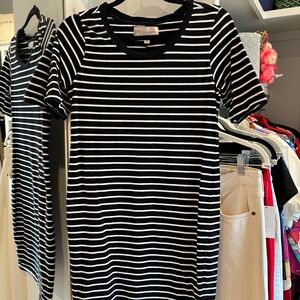 Philosophy Black and White Striped T Shirt Dress